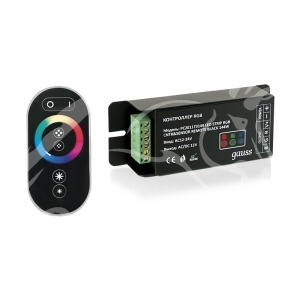 Контроллер для RGB 144W 12А с сенсорным пультом управления цветом (черный)