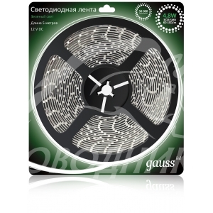 Лента LED 2835/60-SMD 4.8W  12V DC зеленый (блистер 5м)