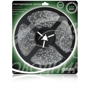 Лента LED 2835/60-SMD 4.8W  12V DC зеленый IP66 (блистер 5м)
