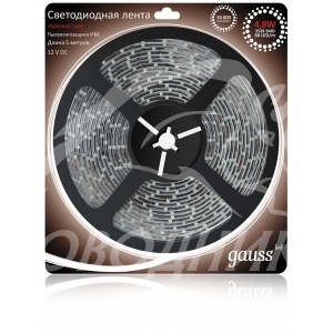 Лента LED 2835/60-SMD 4.8W  12V DC красный IP66 (блистер 5м)