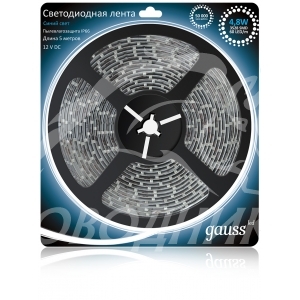 Лента LED 2835/60-SMD 4.8W  12V DC синий IP66 (блистер 5м)
